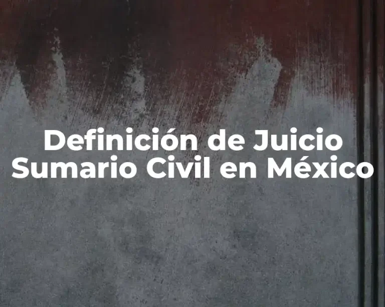 Definición de Juicio Sumario Civil en México