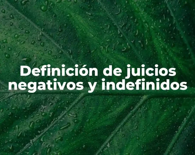 Definición de juicios negativos y indefinidos