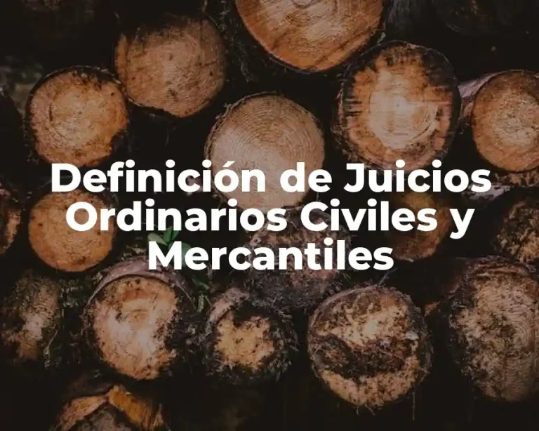 Definición de Juicios Ordinarios Civiles y Mercantiles