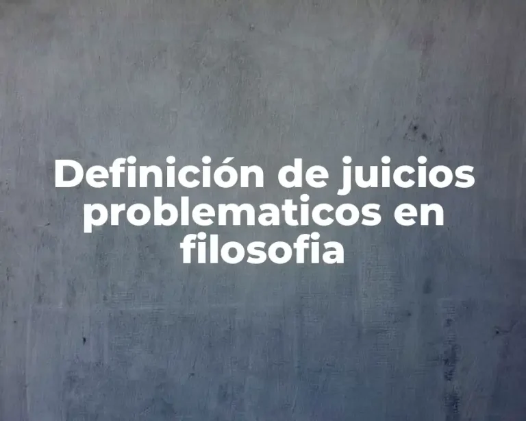 Definición de juicios problematicos en filosofia