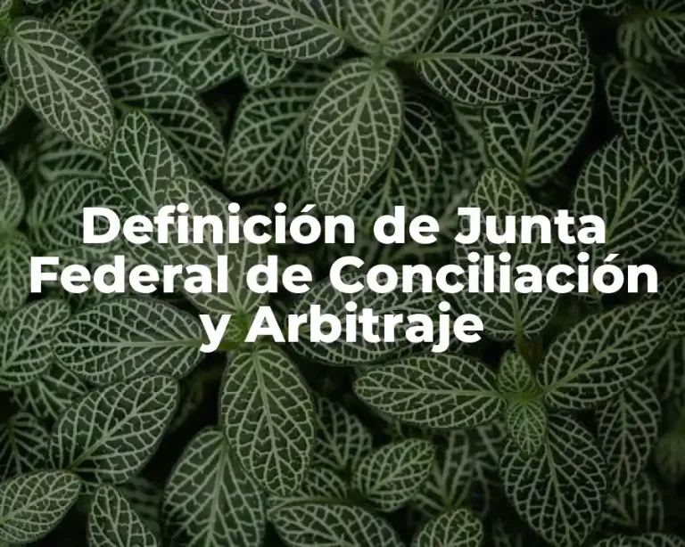 Definición de Junta Federal de Conciliación y Arbitraje