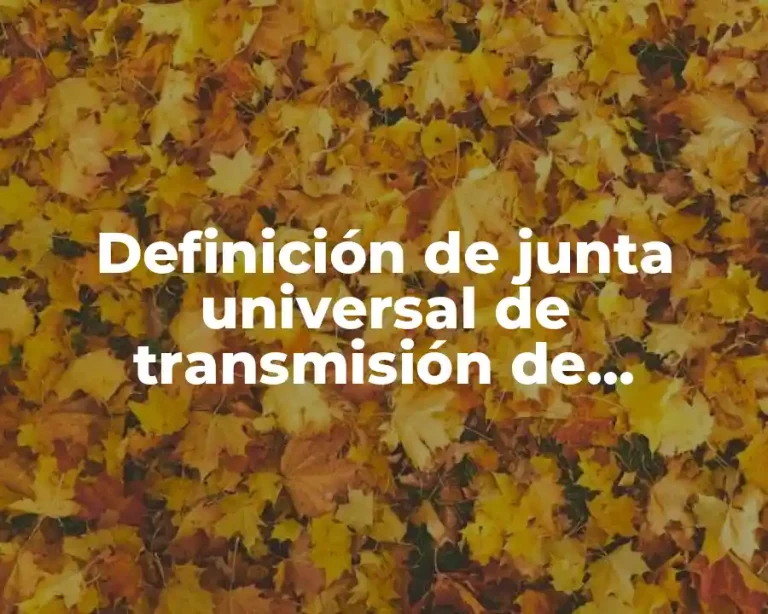 Definición de junta universal de transmisión de potencia