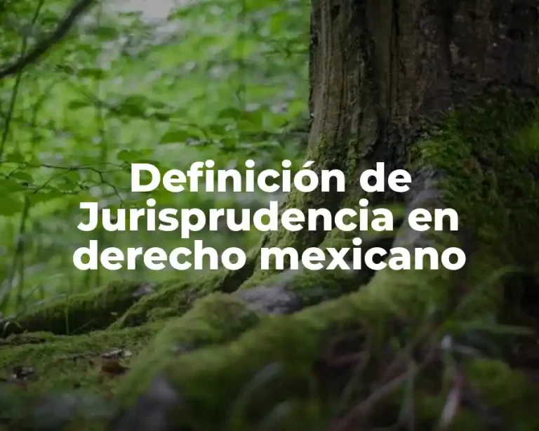 Definición de Jurisprudencia en derecho mexicano