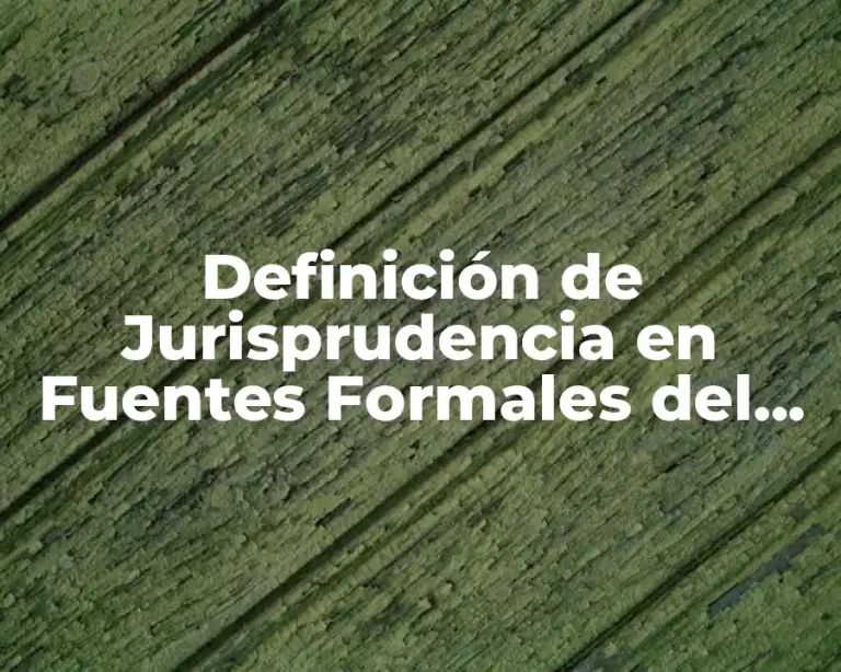 Definición de Jurisprudencia en Fuentes Formales del Derecho