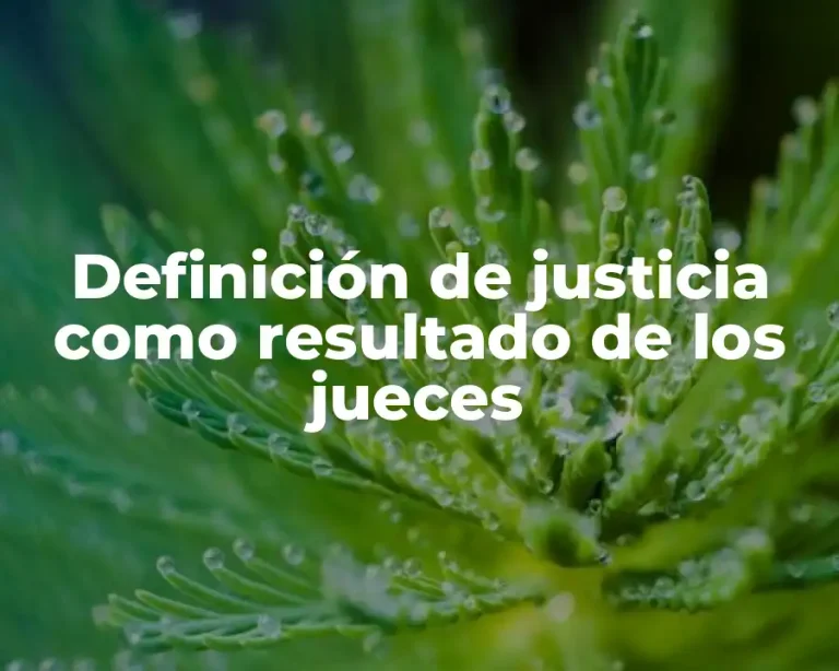 Definición de justicia como resultado de los jueces