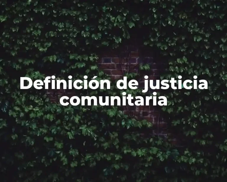 Definición de justicia comunitaria