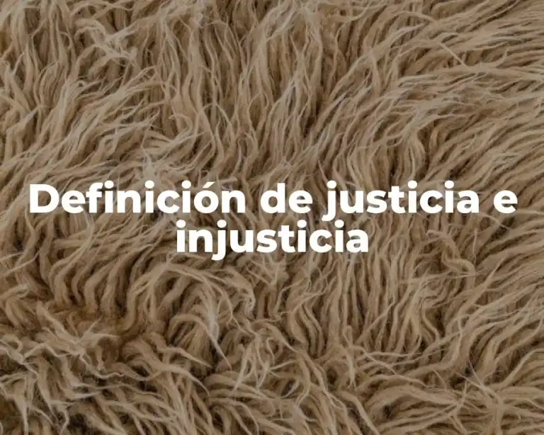 Definición de justicia e injusticia