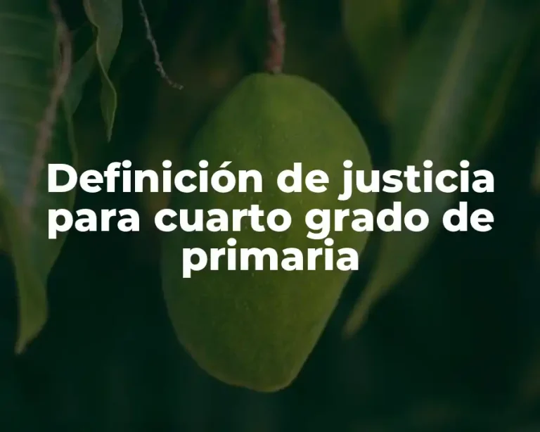 Definición de justicia para cuarto grado de primaria
