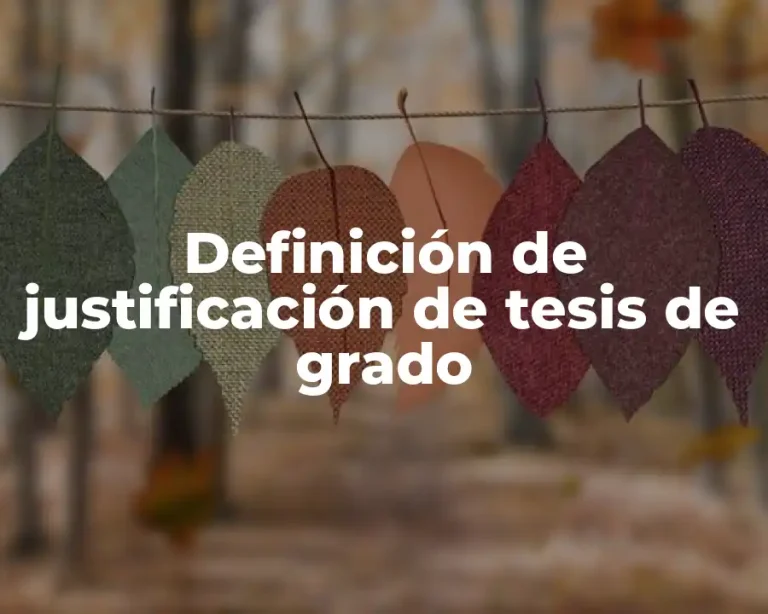 Definición de justificación de tesis de grado