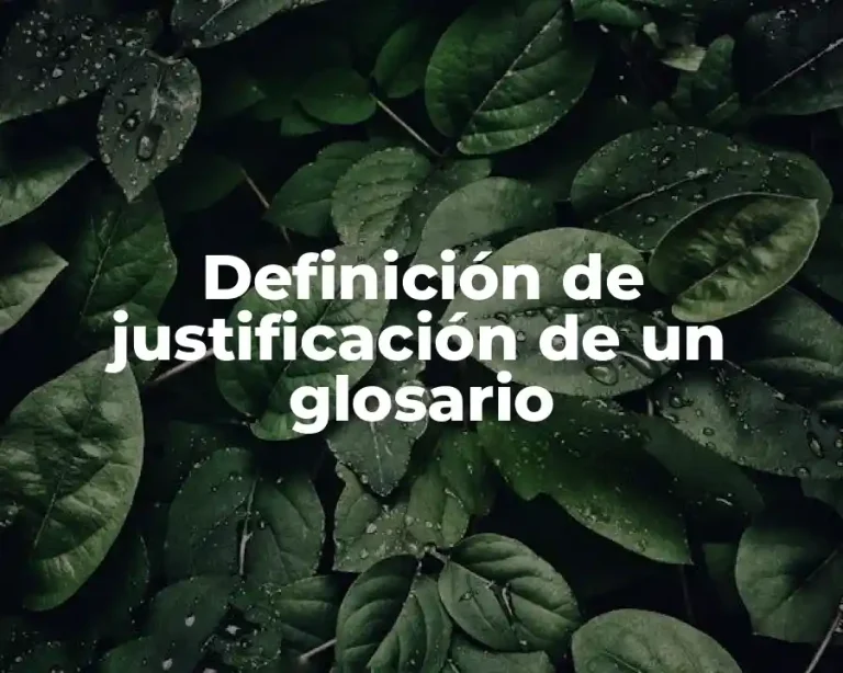 Definición de justificación de un glosario