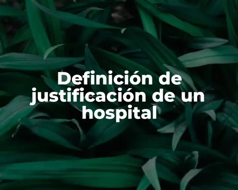 Definición de justificación de un hospital