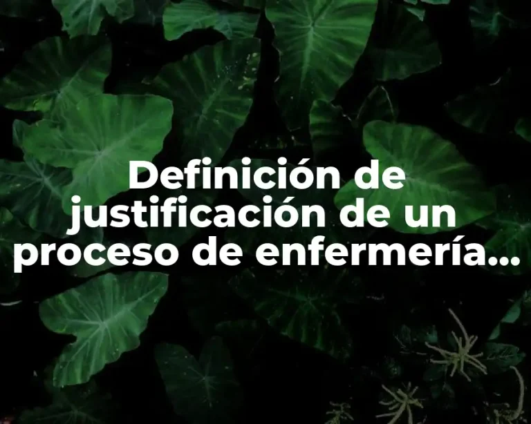 Definición de justificación de un proceso de enfermería IRC