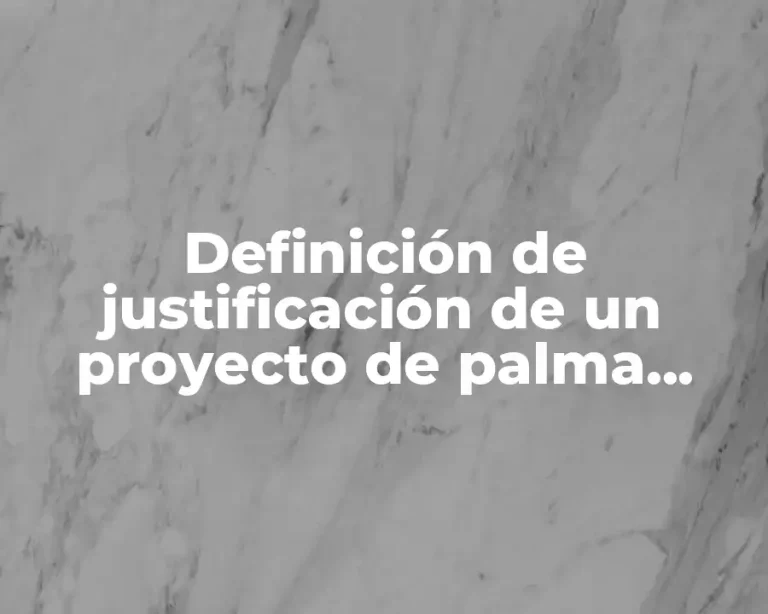 Definición de justificación de un proyecto de palma aceitera