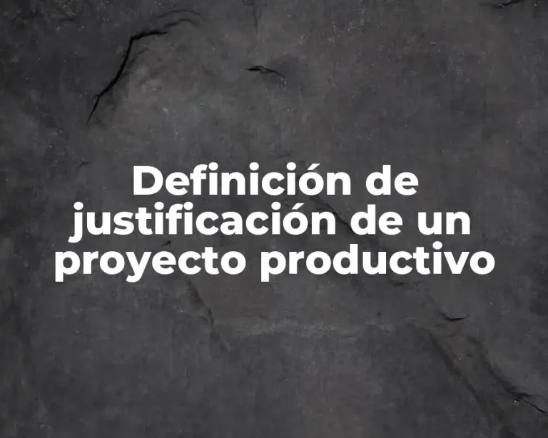 Definición de justificación de un proyecto productivo