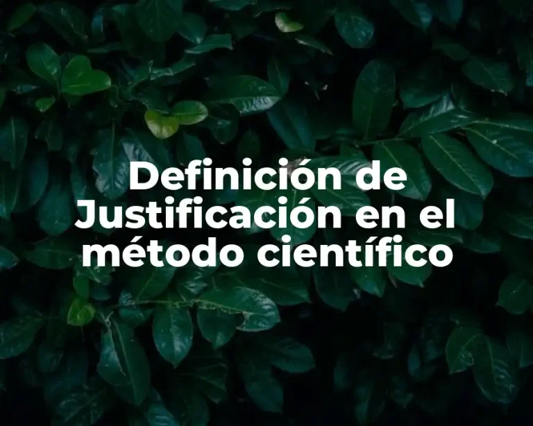 Definición de Justificación en el método científico