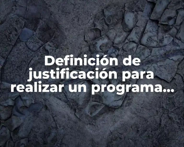 Definición de justificación para realizar un programa para niños