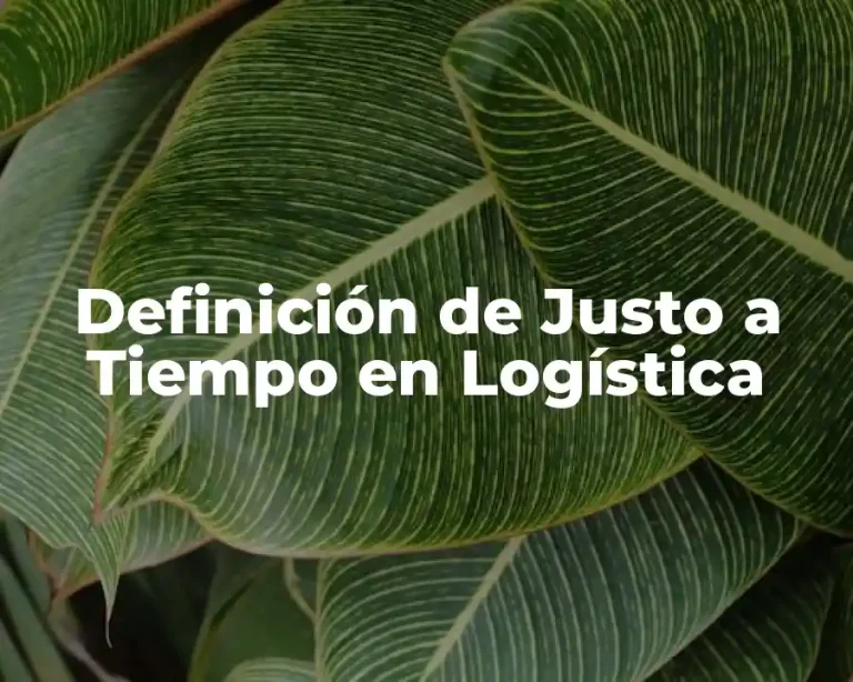Definición de Justo a Tiempo en Logística