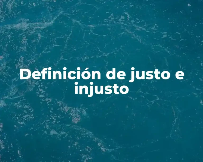 Definición de justo e injusto