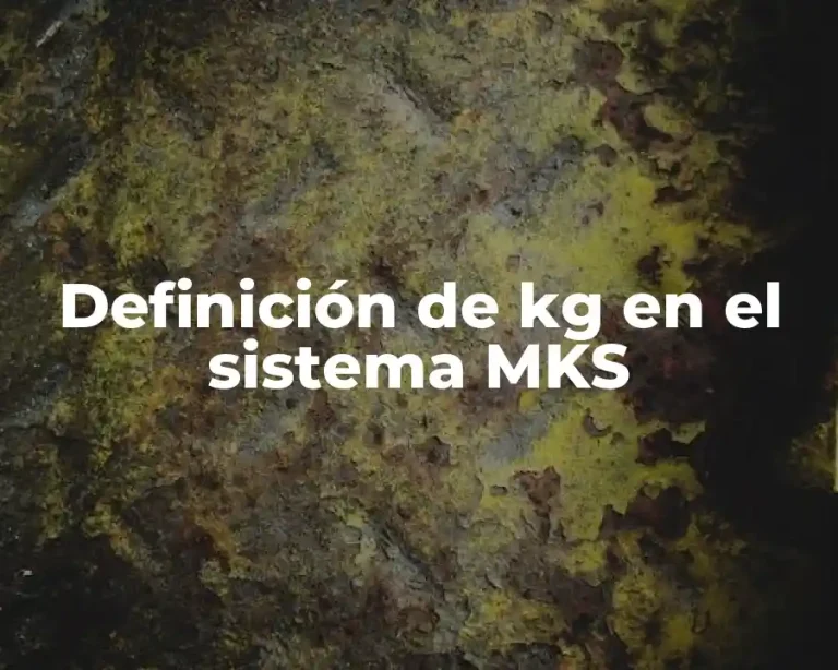 Definición de kg en el sistema MKS