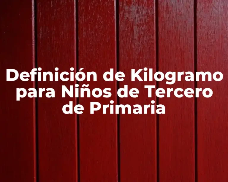 Definición de Kilogramo para Niños de Tercero de Primaria