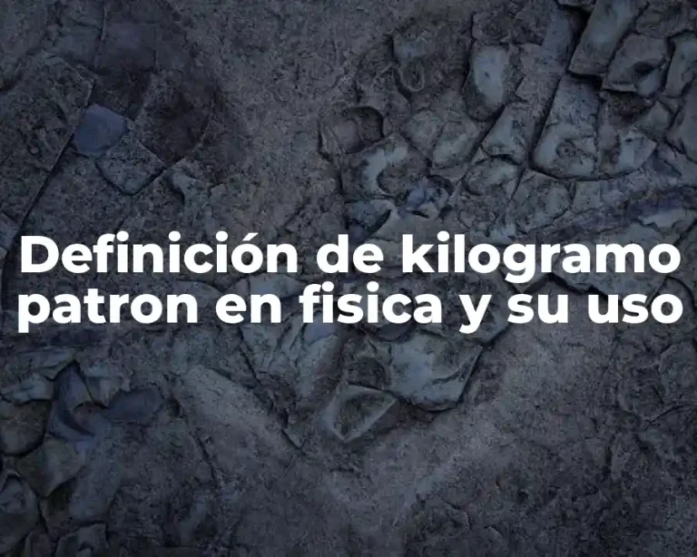 Definición de kilogramo patron en fisica y su uso
