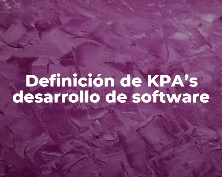 Definición de KPA’s desarrollo de software