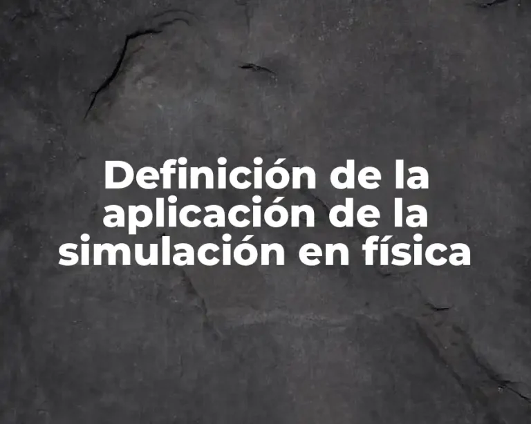 Definición de la aplicación de la simulación en física