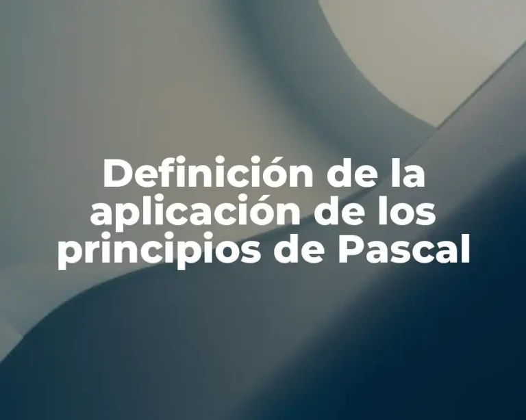 Definición de la aplicación de los principios de Pascal