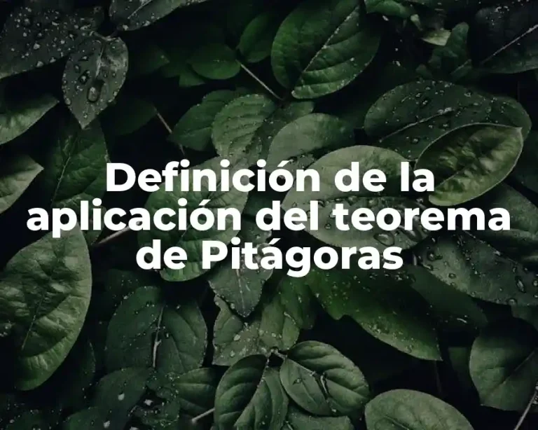 Definición de la aplicación del teorema de Pitágoras