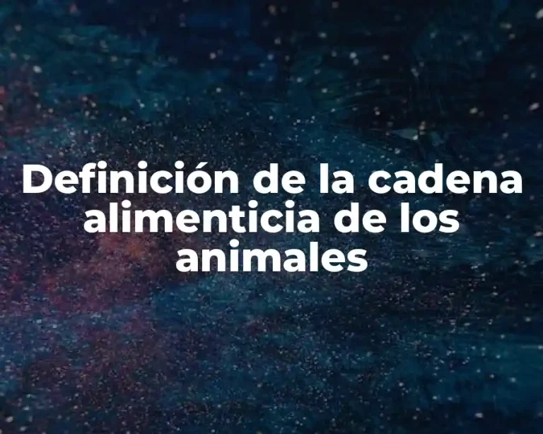 Definición de la cadena alimenticia de los animales