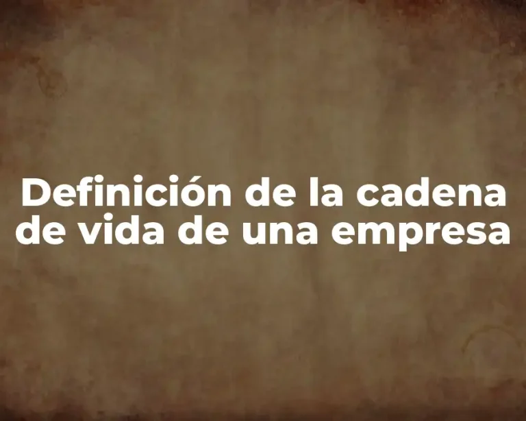 Definición de la cadena de vida de una empresa