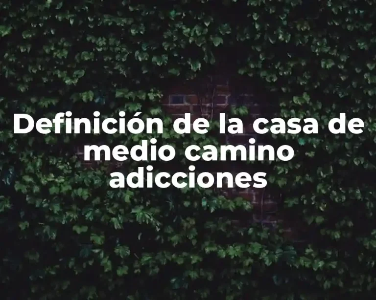 Definición de la casa de medio camino adicciones