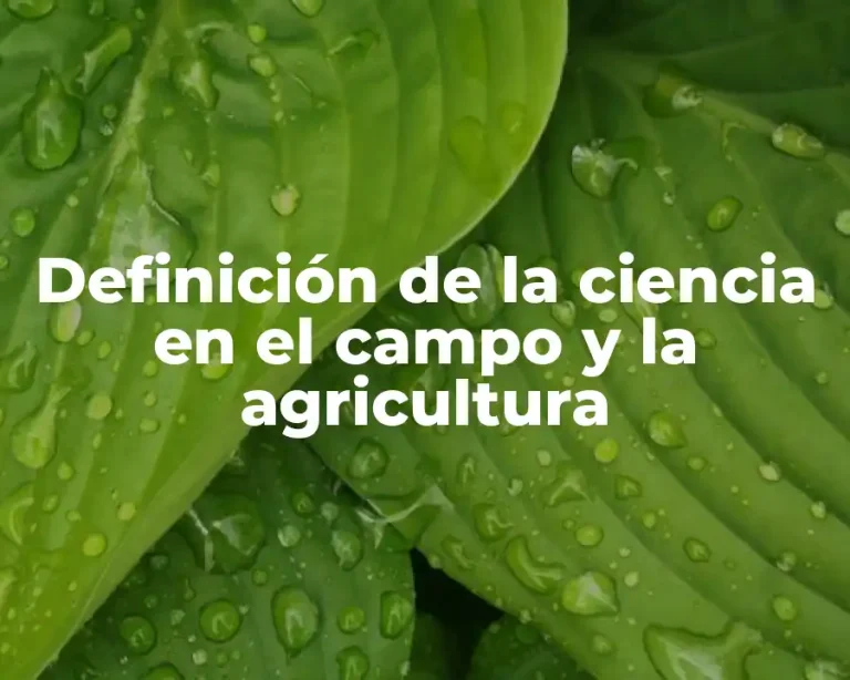 Definición de la ciencia en el campo y la agricultura