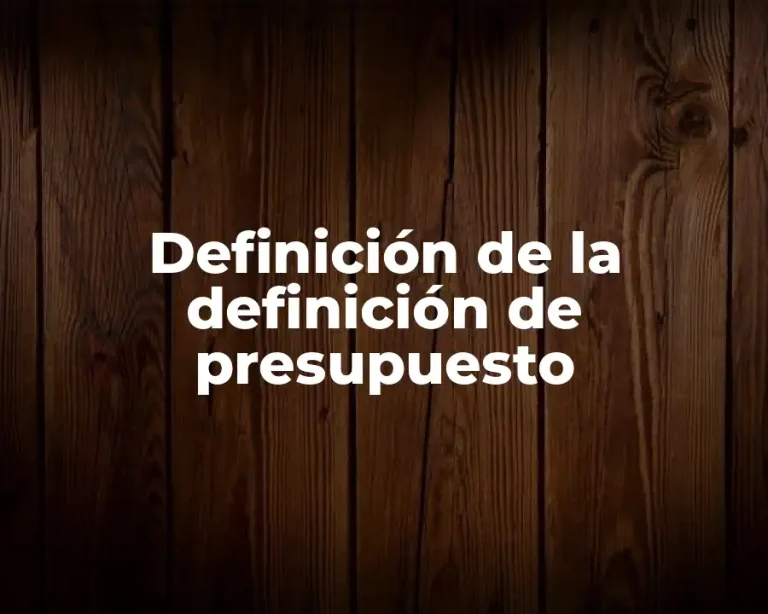Definición de la definición de presupuesto