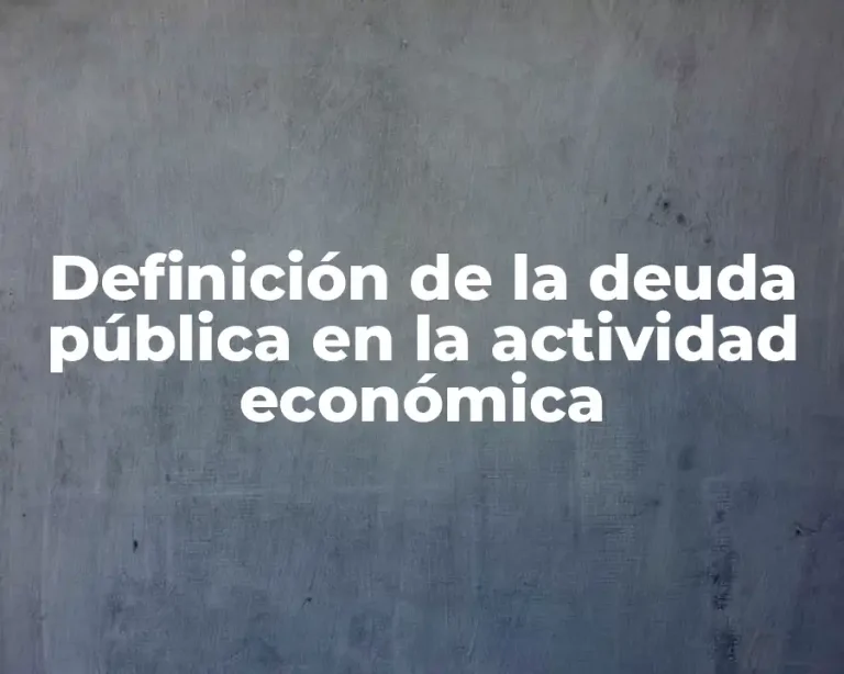 Definición de la deuda pública en la actividad económica