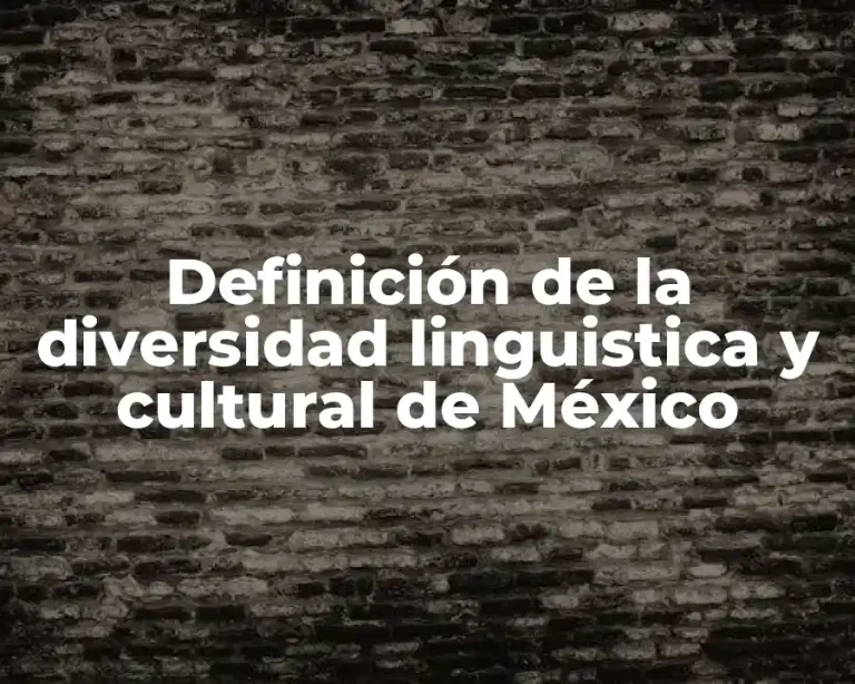 Definición de la diversidad linguistica y cultural de México