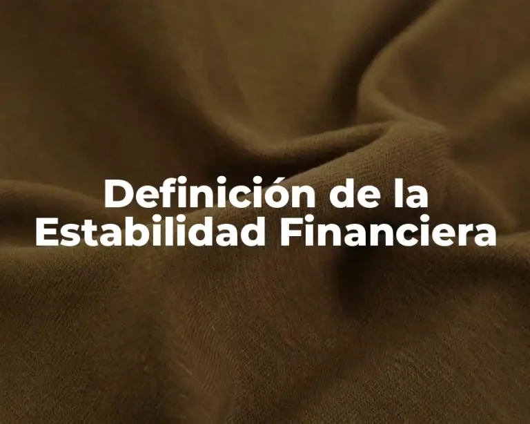 Definición de la Estabilidad Financiera