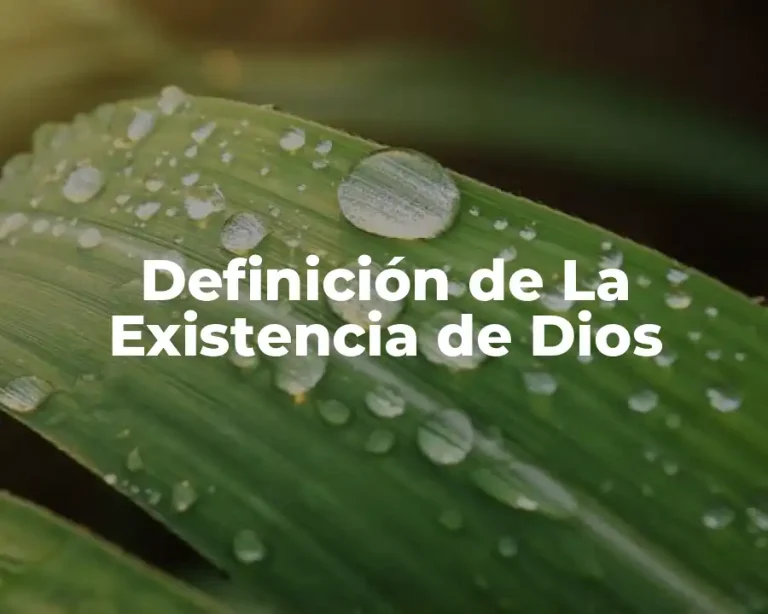 Definición de La Existencia de Dios