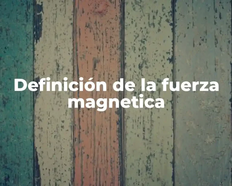 Definición de la fuerza magnetica