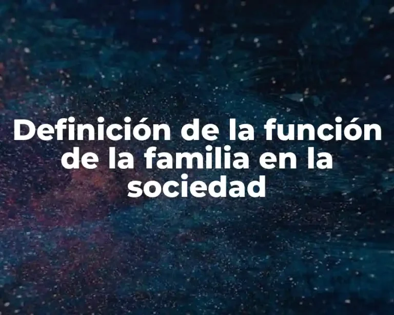 Definición de la función de la familia en la sociedad