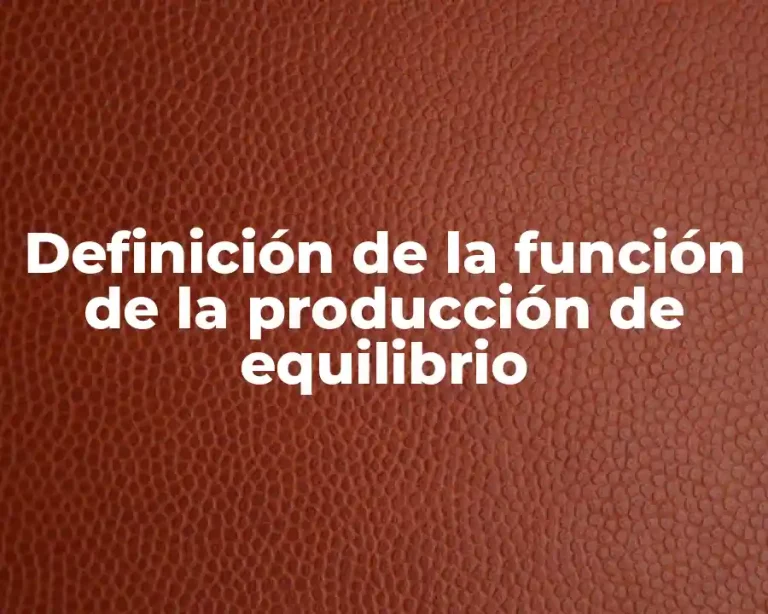 Definición de la función de la producción de equilibrio