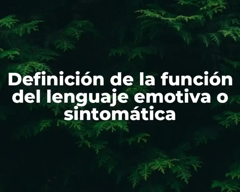 Definición de la función del lenguaje emotiva o sintomática