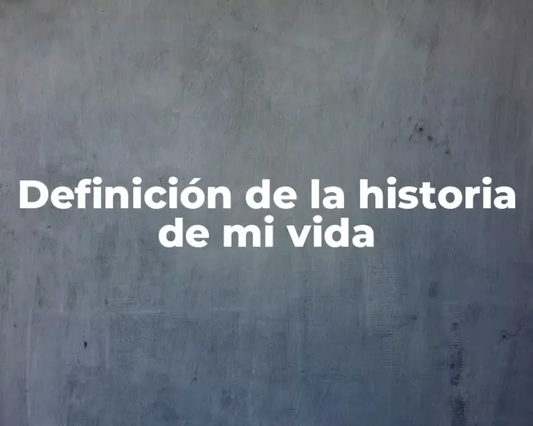 Definición de la historia de mi vida