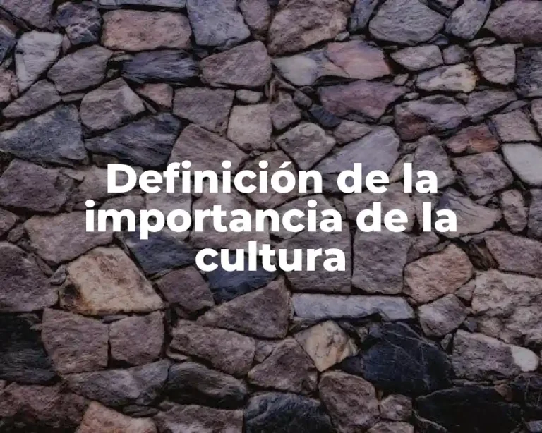 Definición de la importancia de la cultura