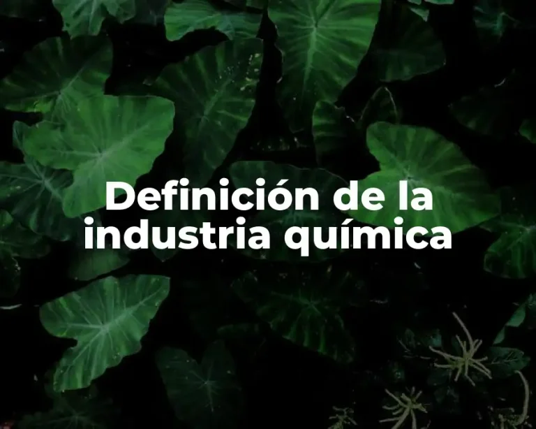 Definición de la industria química