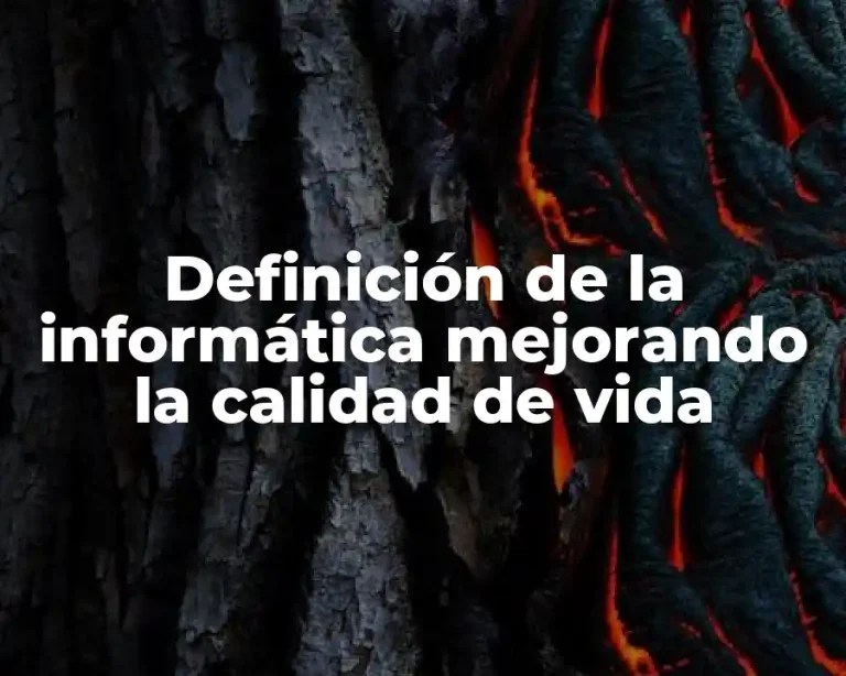 Definición de la informática mejorando la calidad de vida