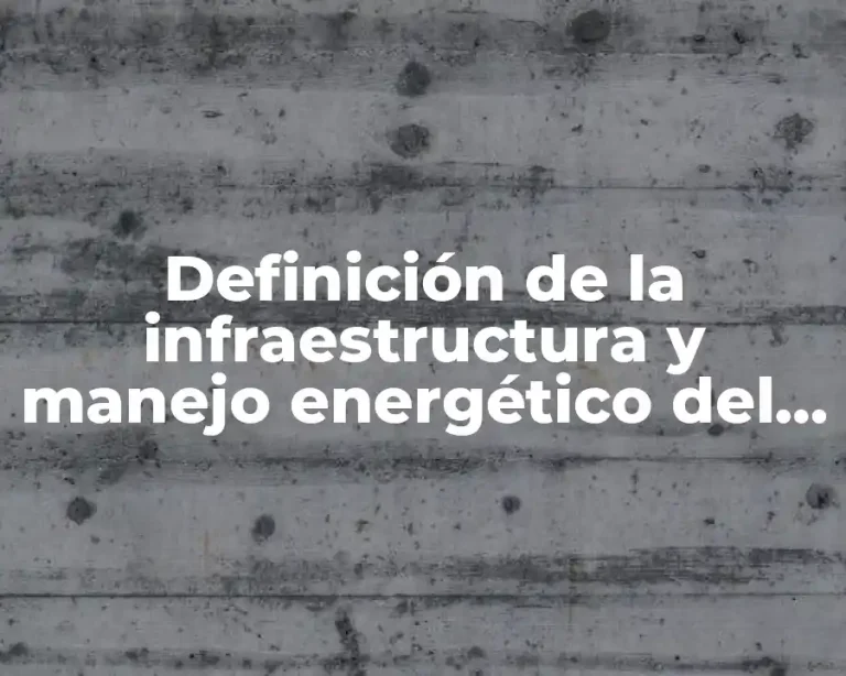 Definición de la infraestructura y manejo energético del estado