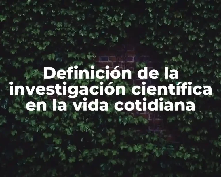 Definición de la investigación científica en la vida cotidiana