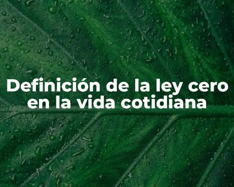 Definición de la ley cero en la vida cotidiana