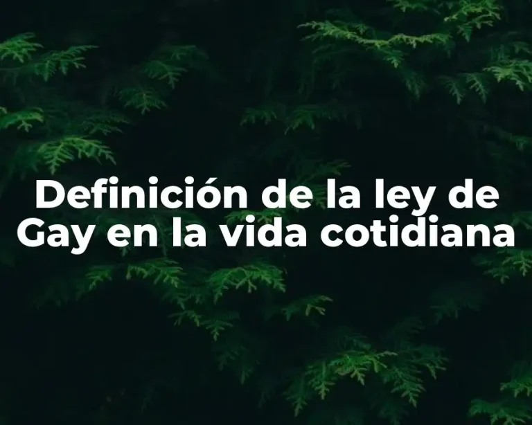 Definición de la ley de Gay en la vida cotidiana